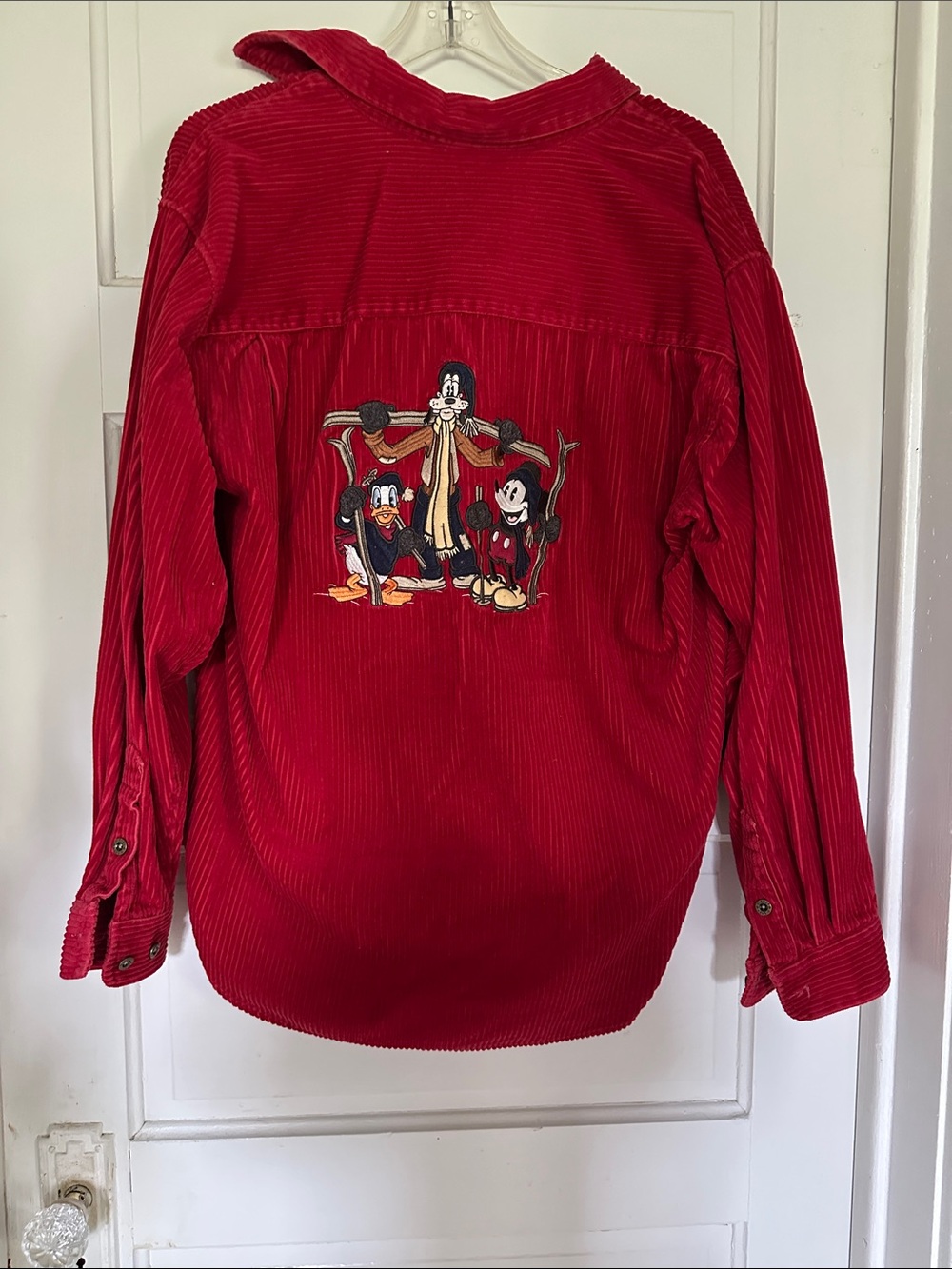 The Disney Store Y2K Red Corduroy popover
